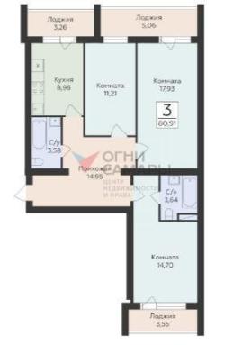 , 3-комн., Самара